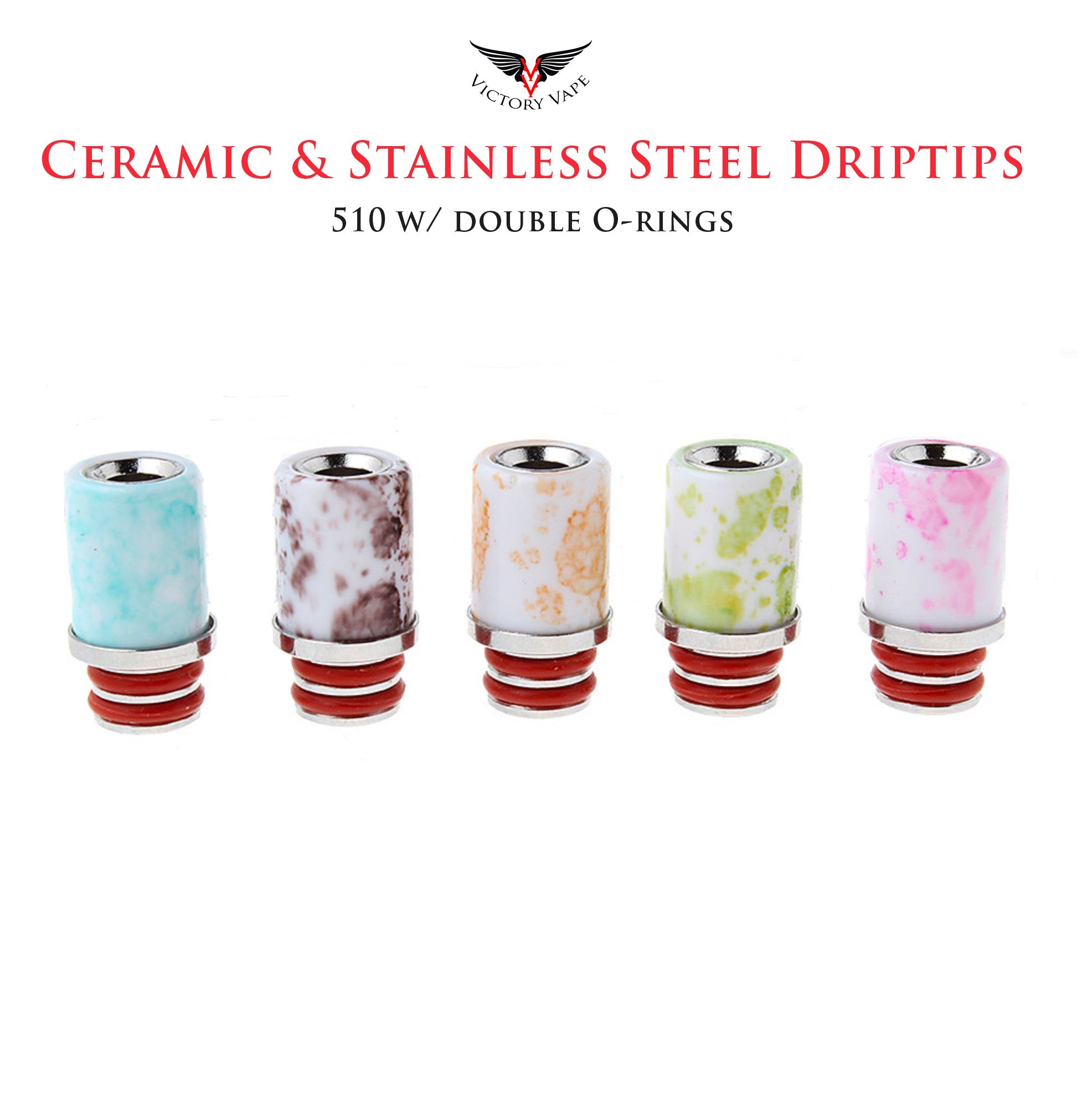  Ceramic and Stainless Steel Driptip • 510 