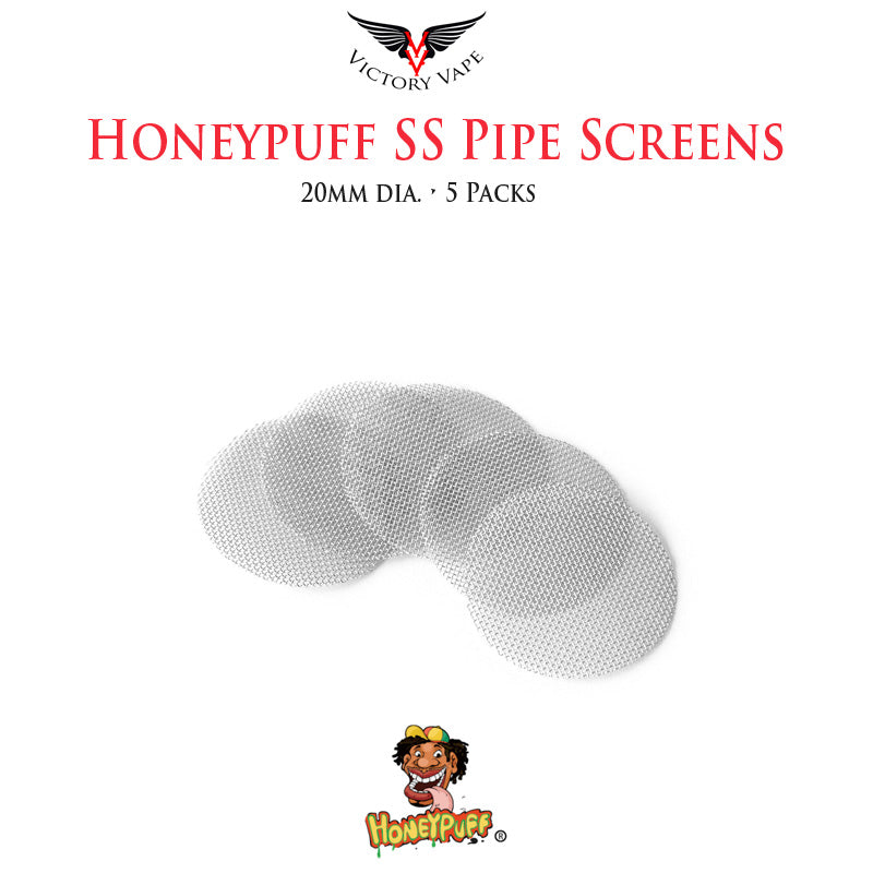 Honeypuff Stainless Steel Pipe Screen 20mm • 5 pack