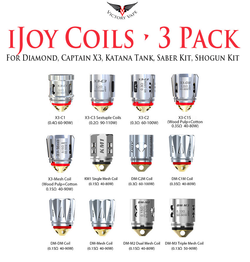  IJOY Coils • 3 Pack (Captain/Diamond/Katana/Avenger) 