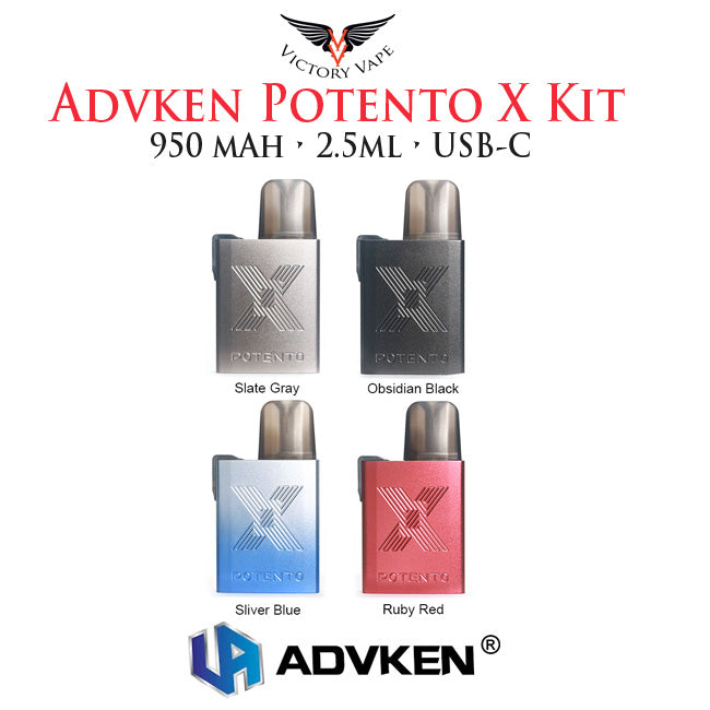  Advken Potento X Pod Starter Kit • 950 mAh 2.5ml USB-C 