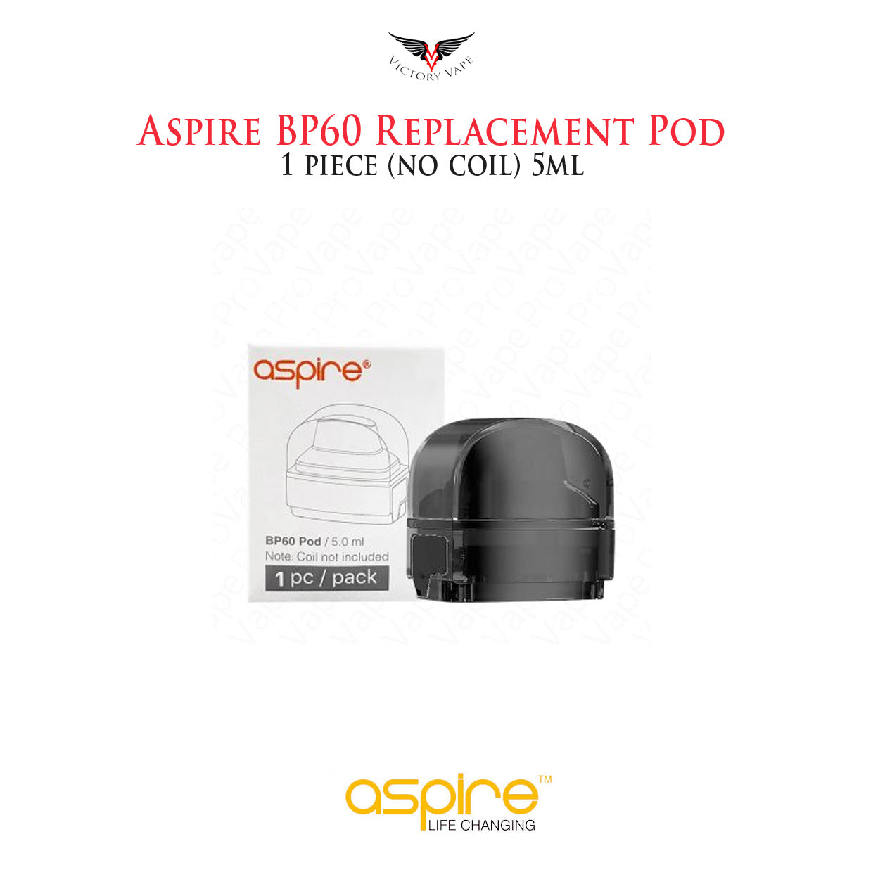  Aspire BP60 60W Replacement Pod Cartridge • 5ml (1 piece no coil) 
