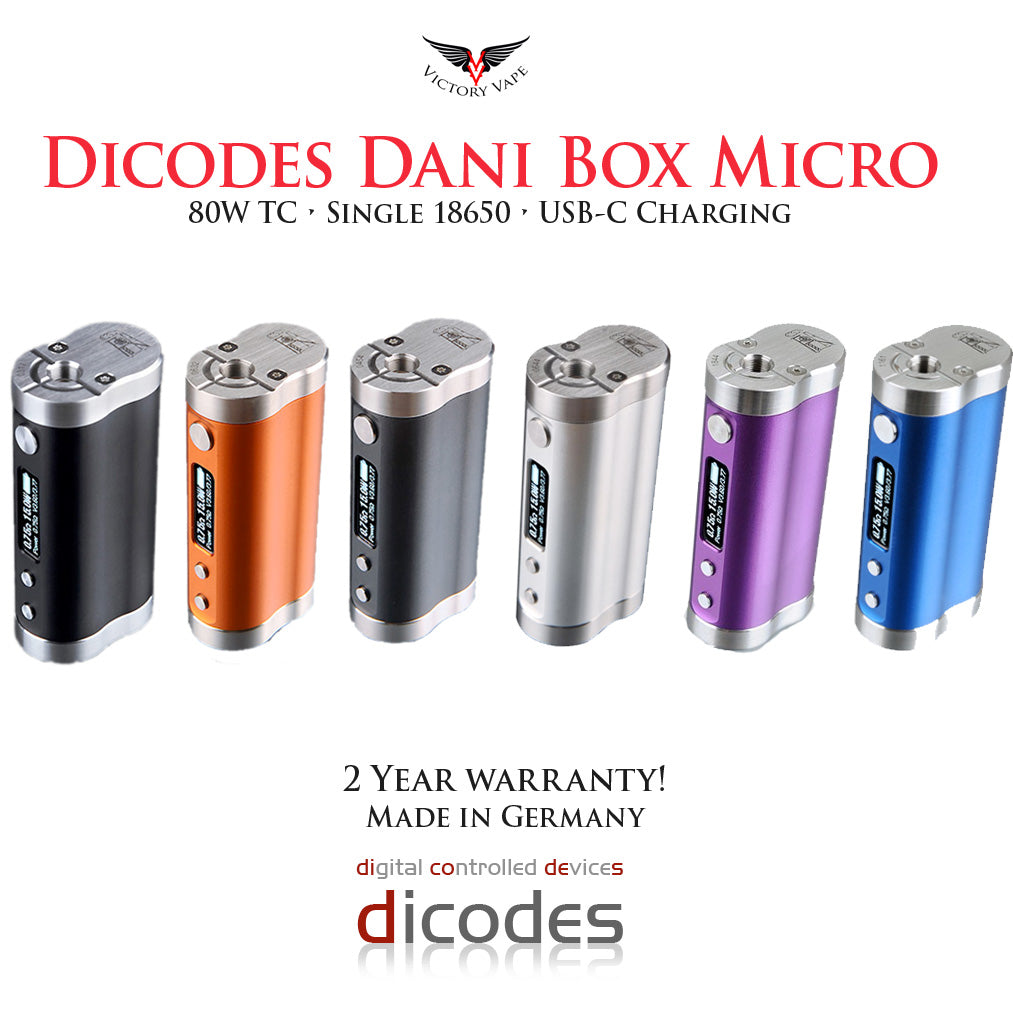  Dicodes Dani Box MICRO 80W TC vv/vw Mod • 18650 USB-C (made in Germany) 