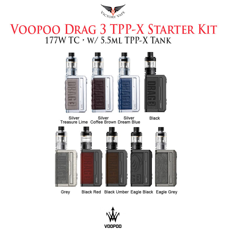  VooPoo Drag 3 177W TPP-X Starter Kit • w/ 26mm 5.5ml TPP-X Tank 