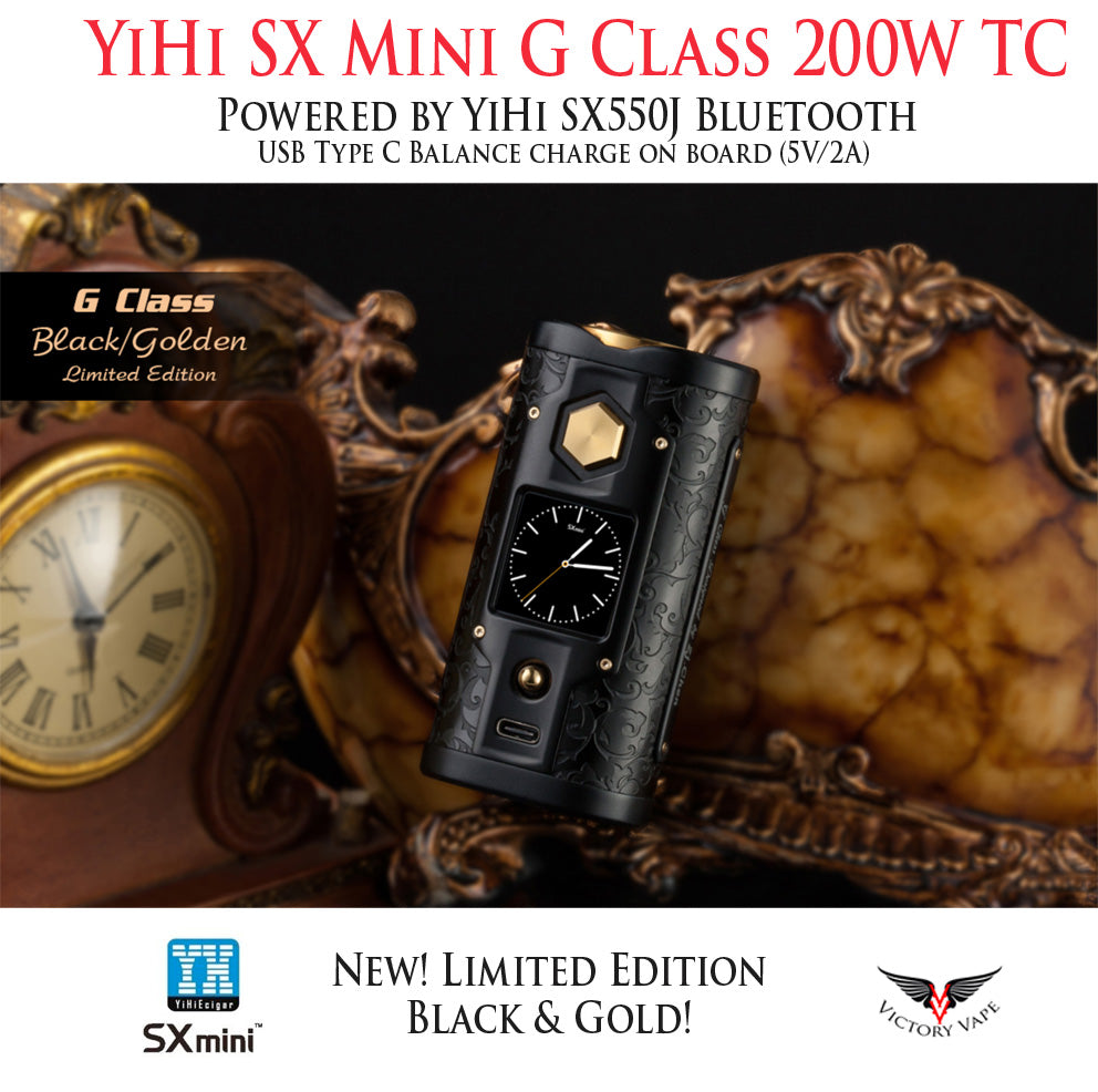 YiHi SX Mini G Class 200W TC vv/vw Mod • Powered by YiHi SX550J • Bluetooth (Android only) 