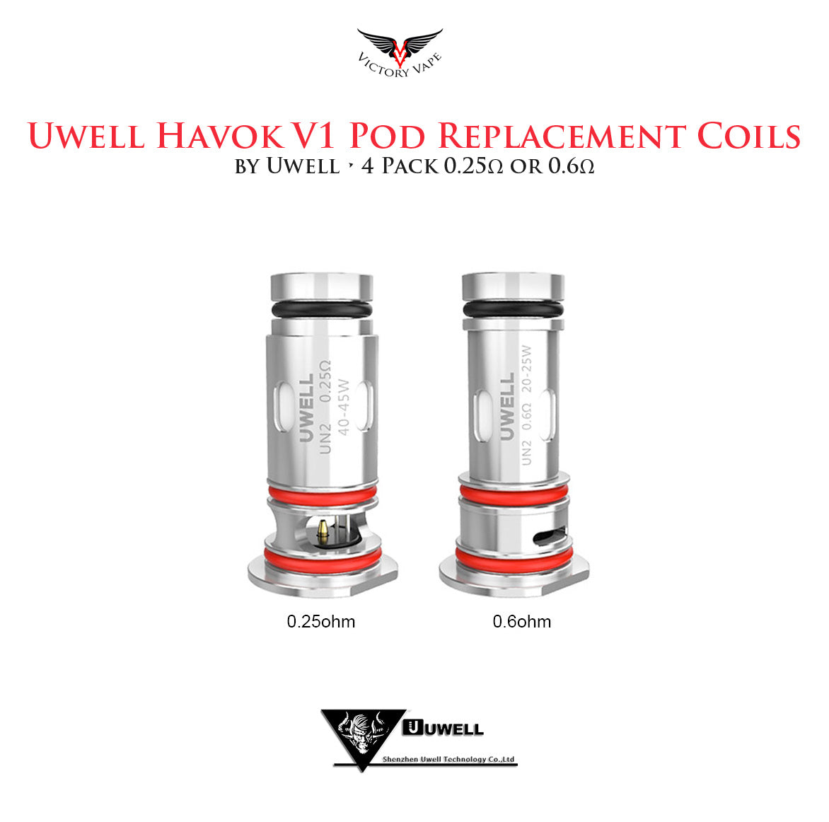  Uwell Havok V1 POD Replacement Coils • 4 Pack 