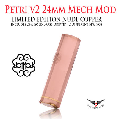 Petri v2 Mech Mod 24mm • w/ 24K Gold Driptip & 2 different springs