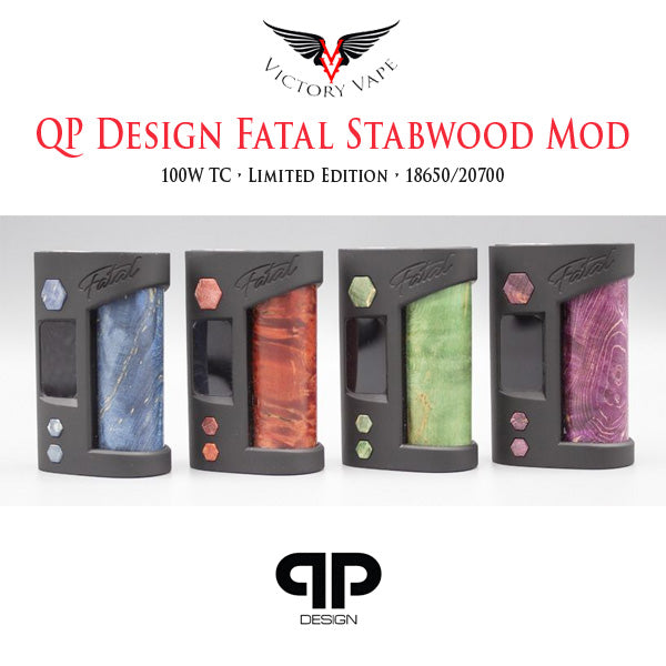  QP Design FATAL LE Stabwood vv/vw 100W TC Mod • 18650/20700 