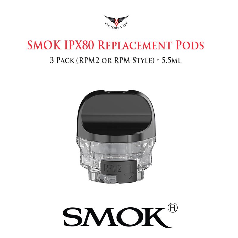  SMOK IPX80 RPM(2) POD Cartridges • 3 Pack (No coil) 5.5ml 