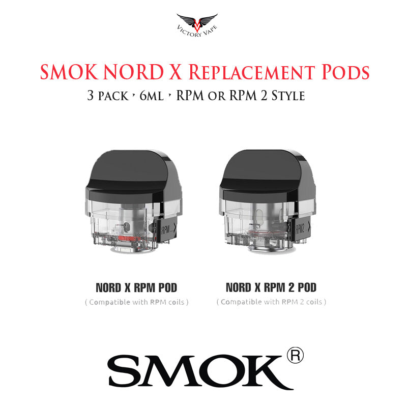  Smok Nord X Pod Cartridge • 3 Pack 6ml (no coil) 