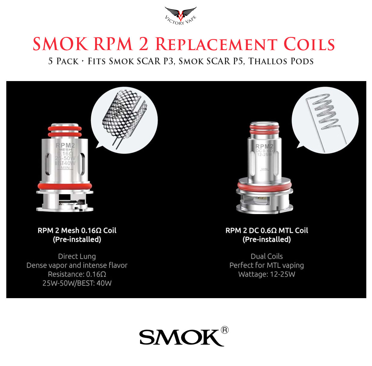  SMOK RPM 2 Replacement Coils  • 5 Pack 