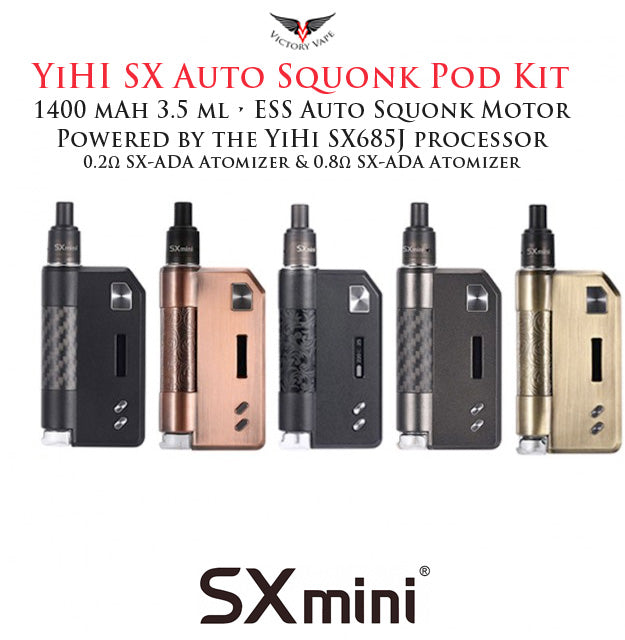  YiHi SX Mini SX AUTO Squonk Pod Starter Kit • 1400 mAh 3.5 ml 