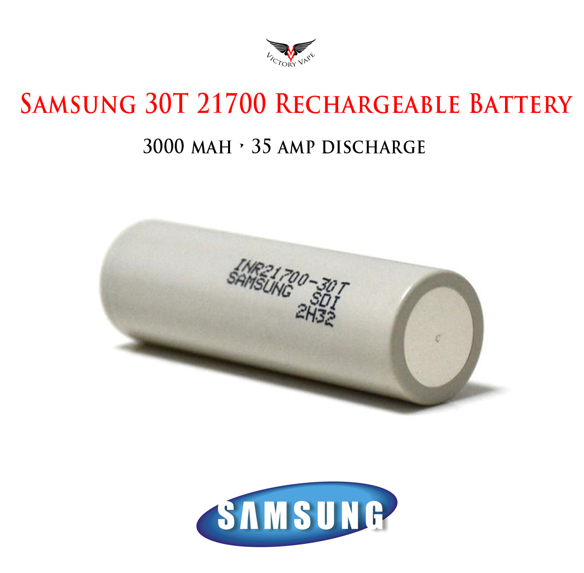  Samsung 30T 21700 • 3000mAh 35A rechargeable battery 