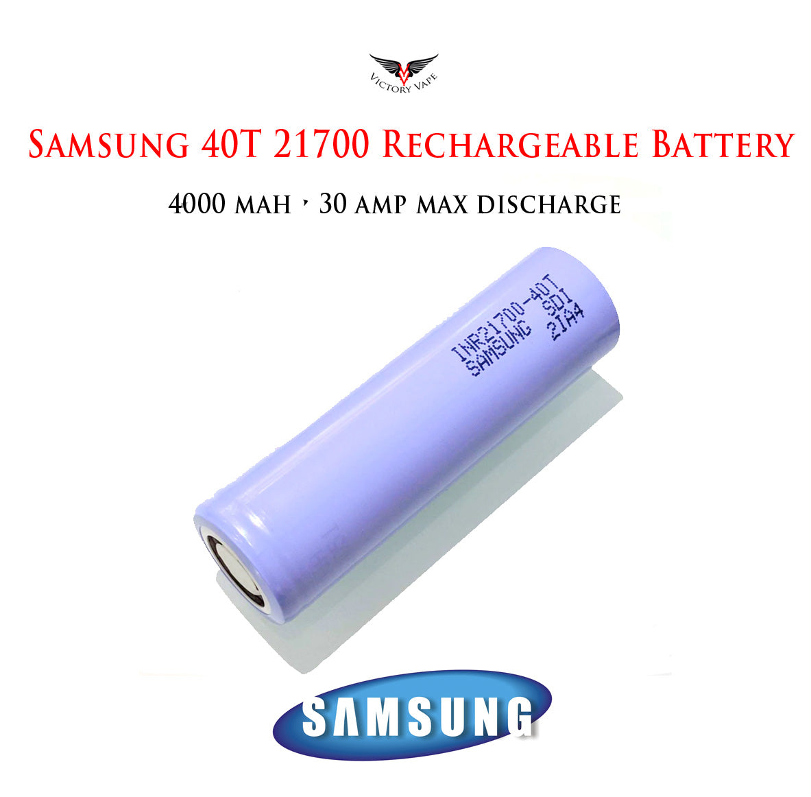  Samsung 40T 21700 • 4000mAh 30A rechargeable battery 
