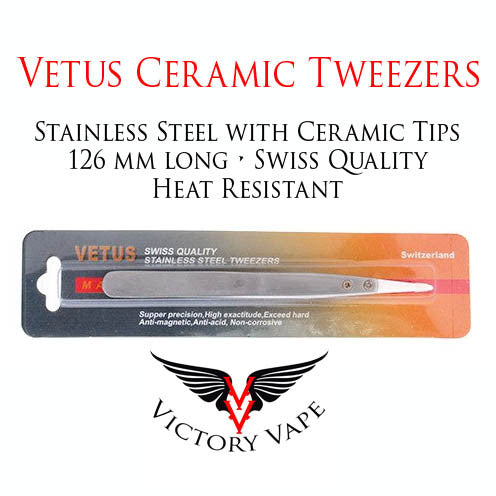  Ceramic Tweezers • Vetus Swiss Quality • 126 mm with Pointed Tip 