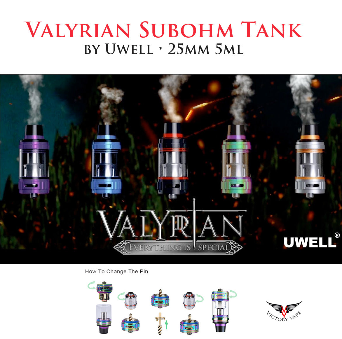  Uwell Valyrian Subohm Tank • 5ml 25mm 