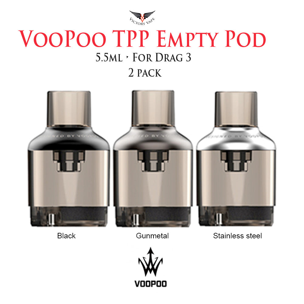  VooPoo TPP empty Pod for Drag 3 tank (no coil) • 2 Pack 5ml 
