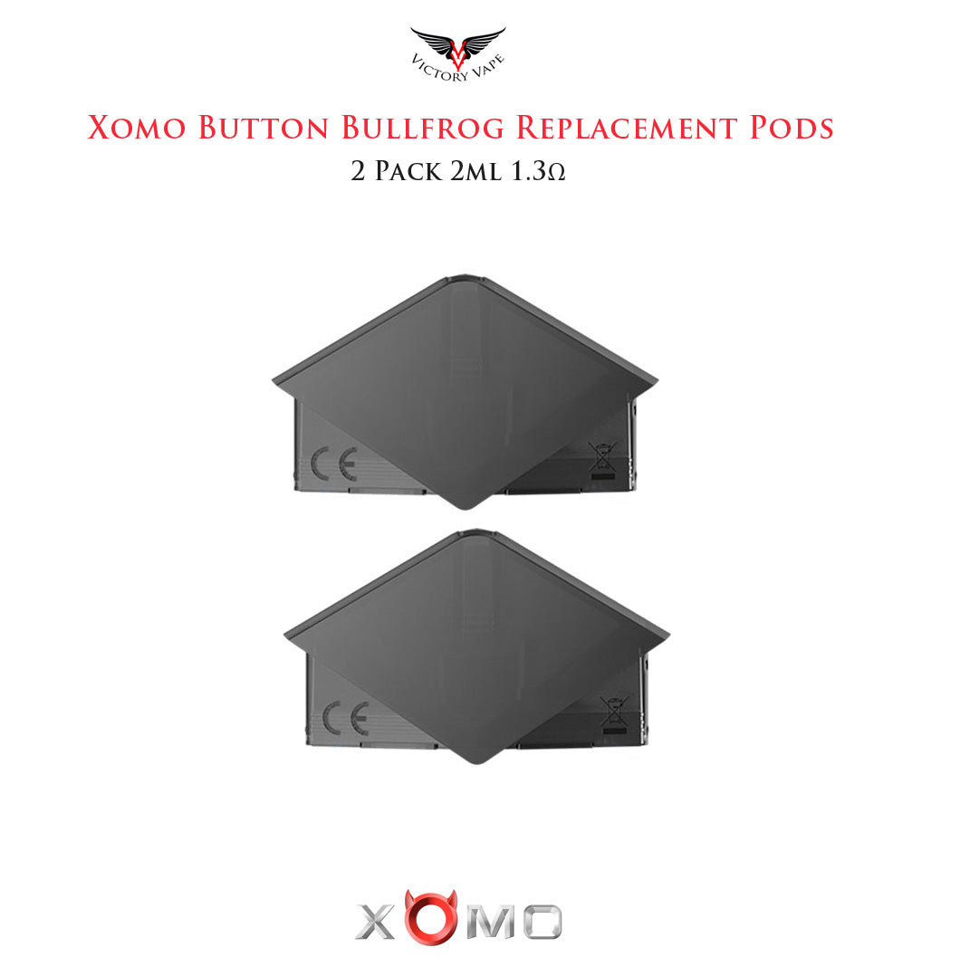  Xomo Button Bullfrog Replacement Pods • 2 Pack 2ml 1.3Ω 